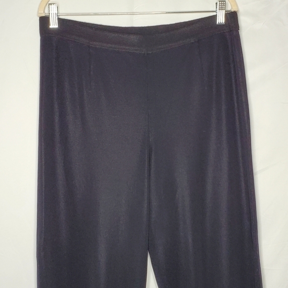 Exclusively Misook Knit Ankle Pant Size L Hi-Rise Black Stretch Casual Pull-on - Picture 3 of 16